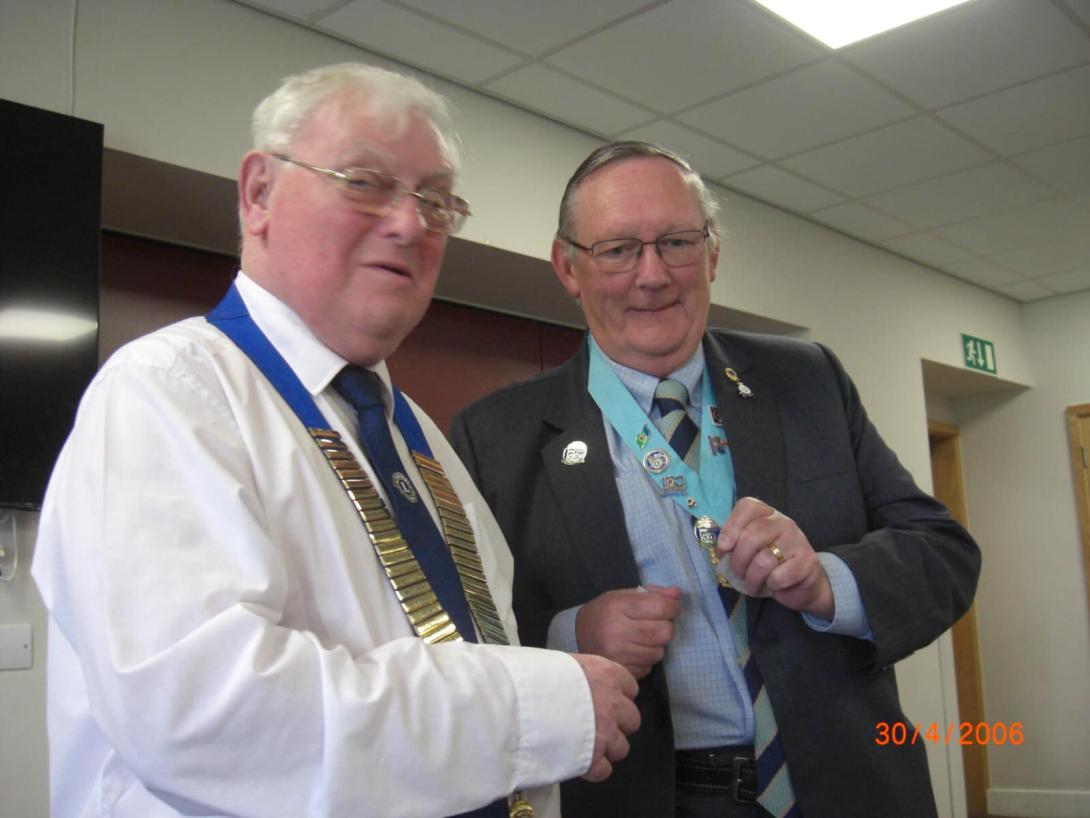 President Ivan Crowdell with District Governor David McKirdy the Charter Lunch
